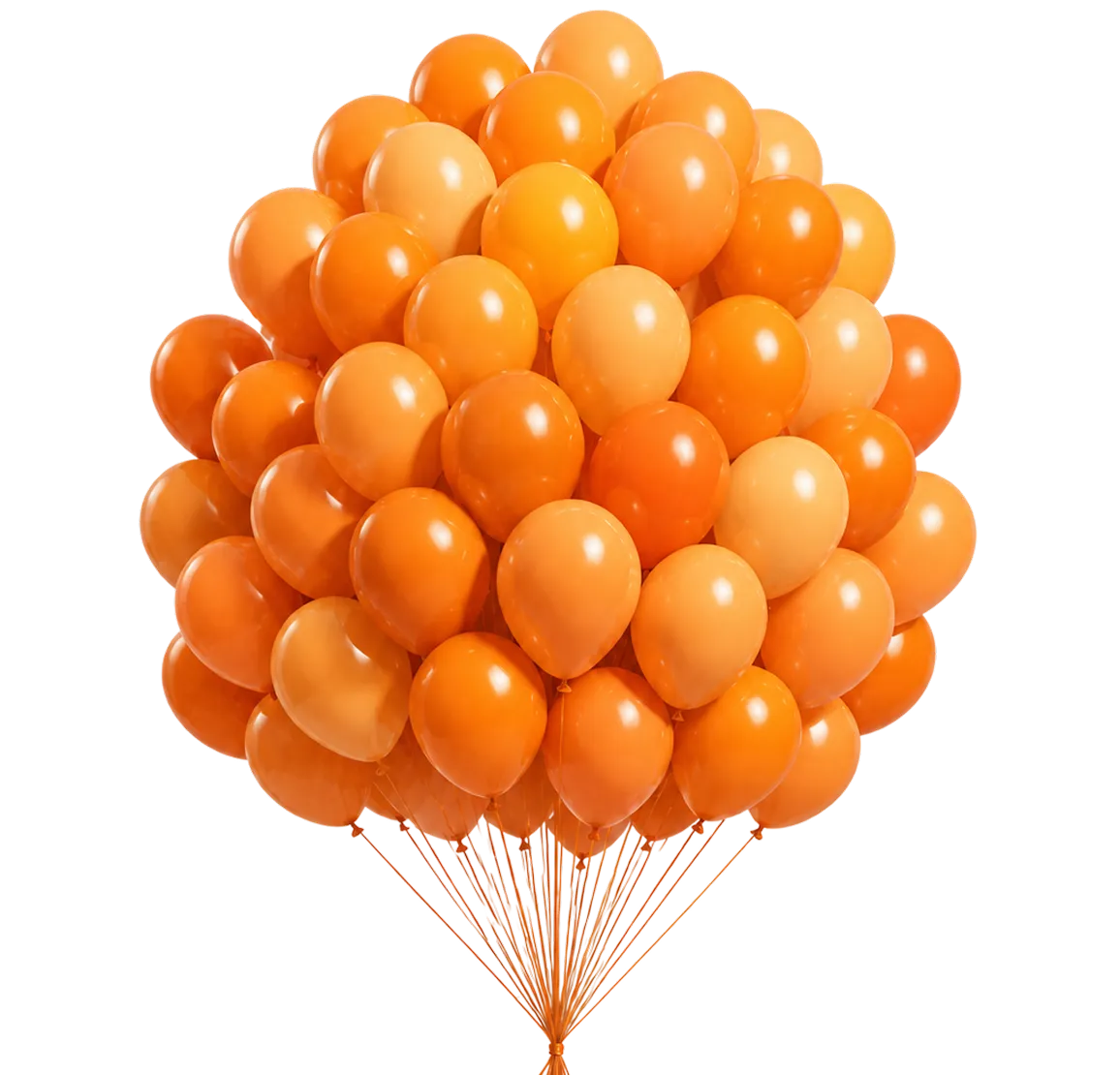 A bunch of orange balloons