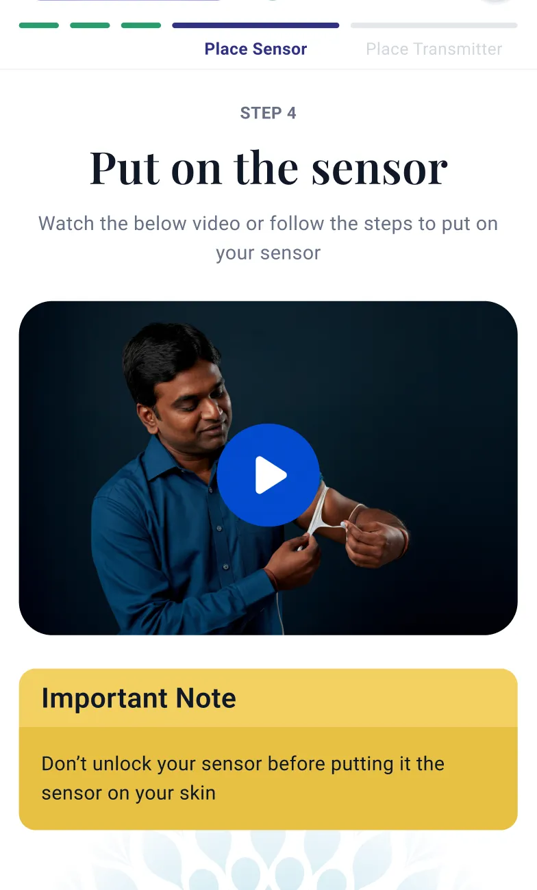 Put-on-the-sensor step in English only